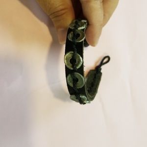 Funky leather and metal bracelet